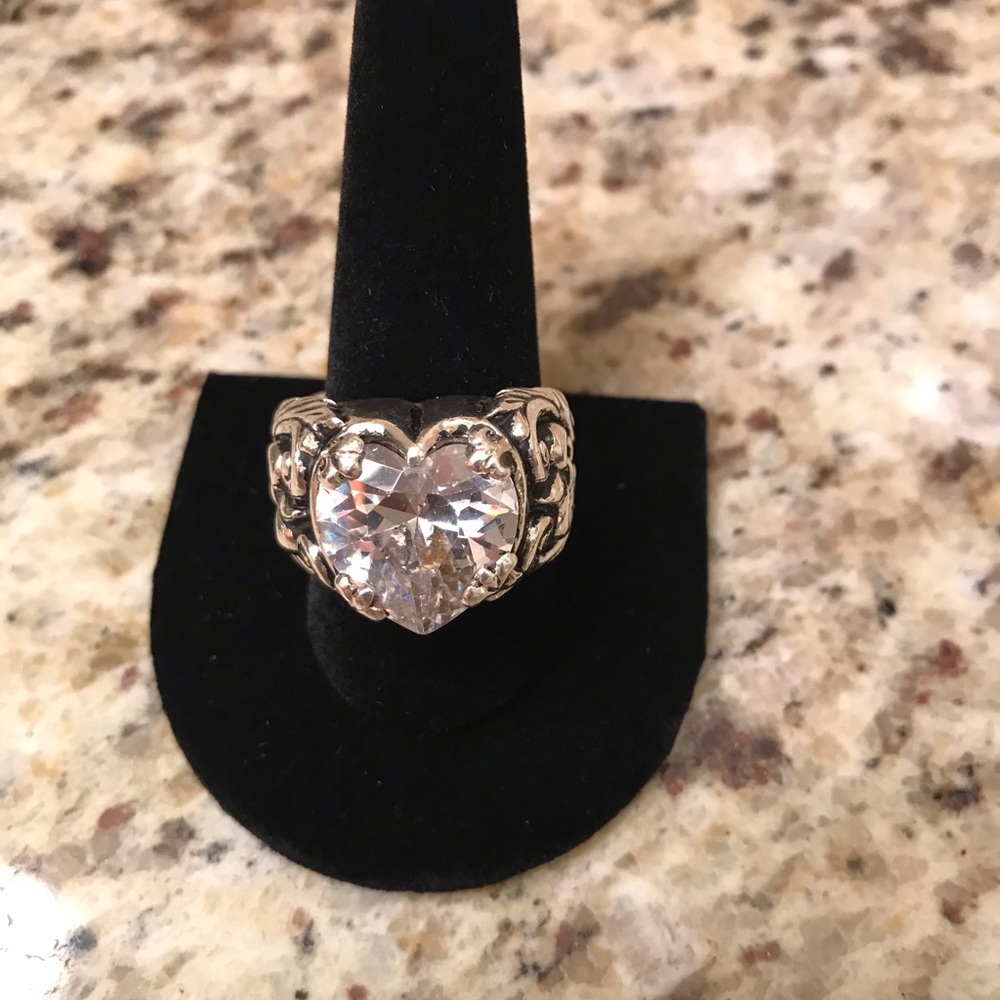 King Baby - Queen Baby Heart silver ring